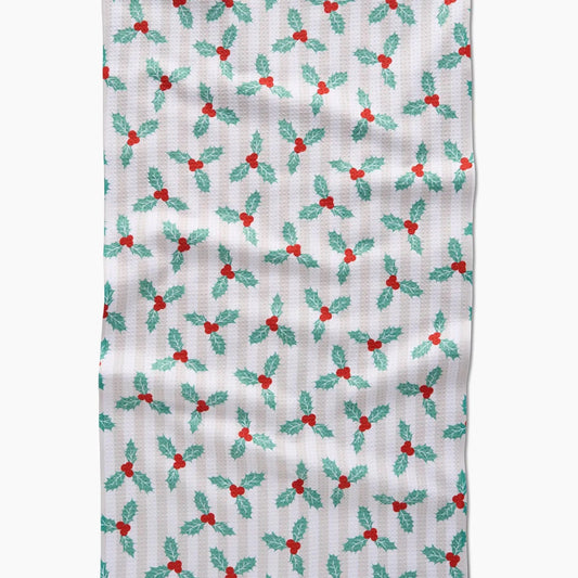 Mistletoe Stripe Tea Towel