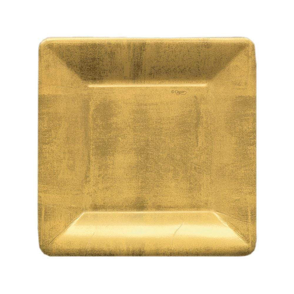 Gold Leaf Square Paper Salad & Dessert Plates