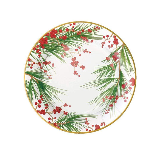 Berries and Pine Paper Salad & Dessert Plates