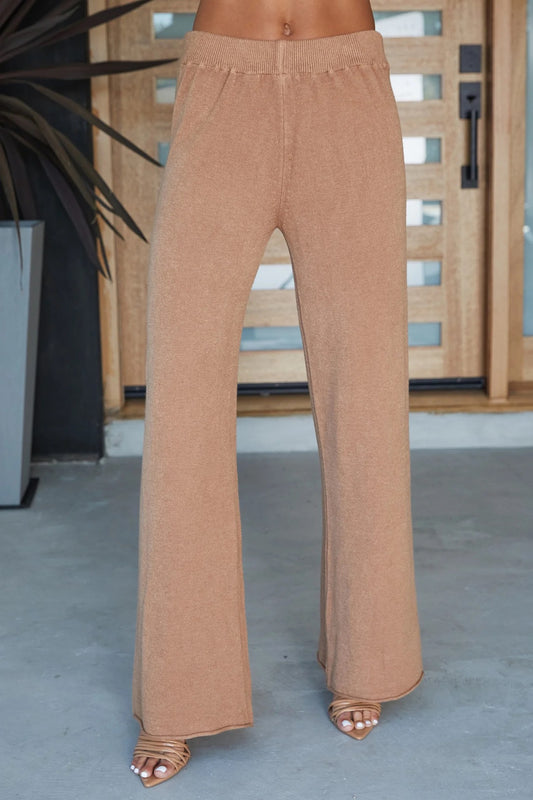 Italian Knit Pant - Caramel