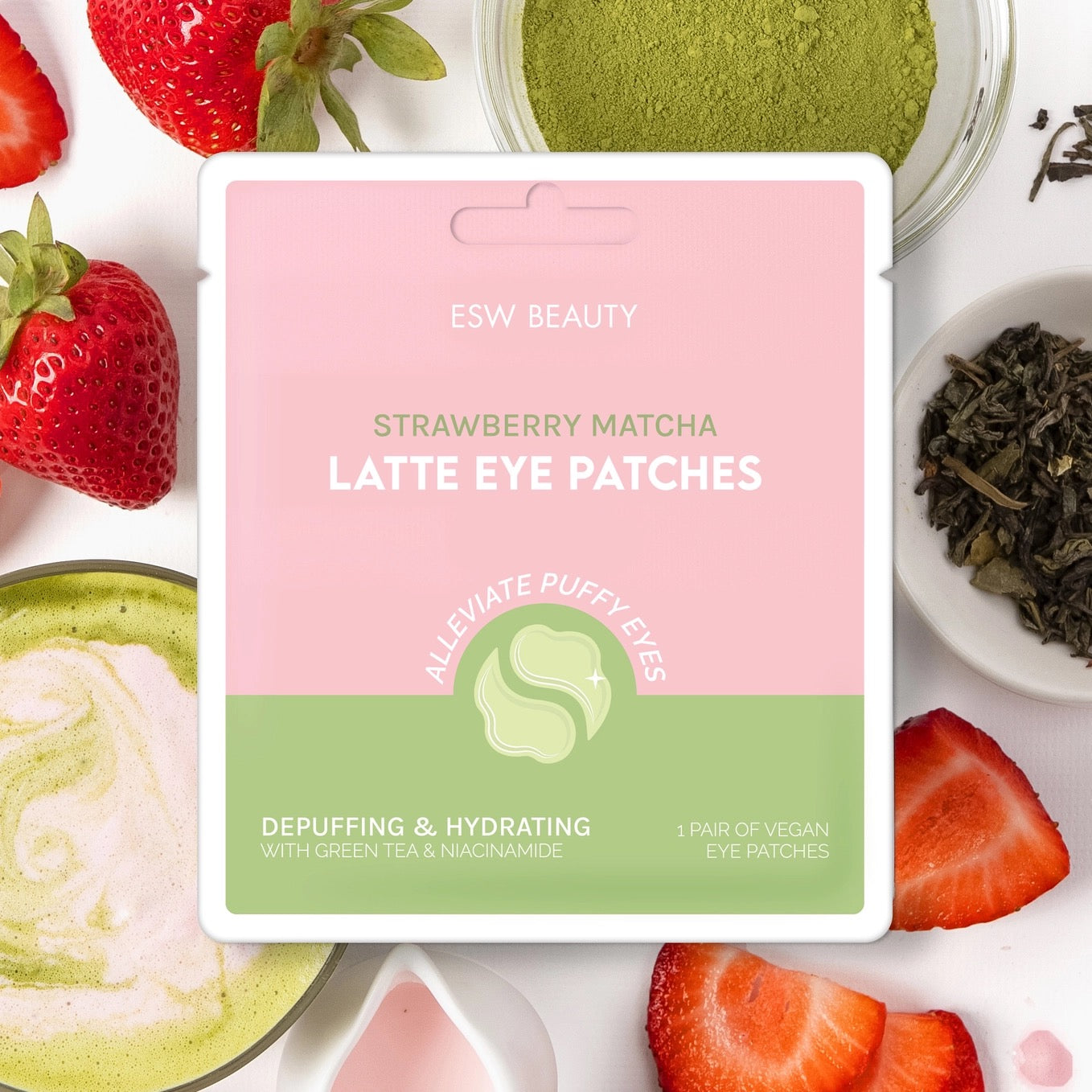 Strawberry Matcha Latte Eye Patches