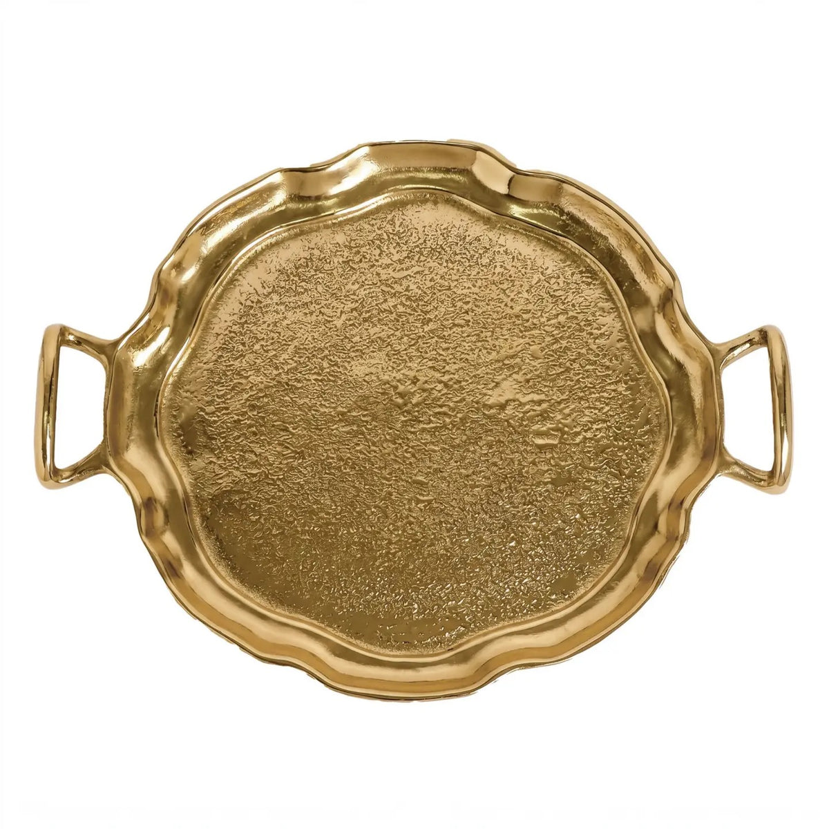 Gold Round Tray with Handles