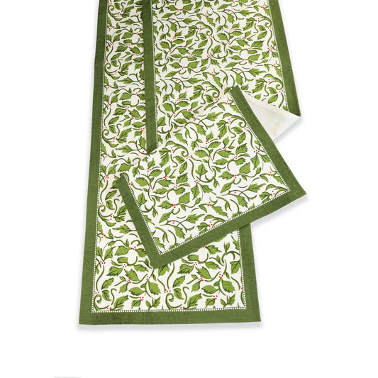 Evergreen Print Cotton Table Runner