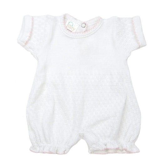 Paty Knit Bubble - White/Pink trim