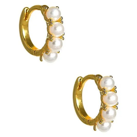 Huggie Hoop with Pearls