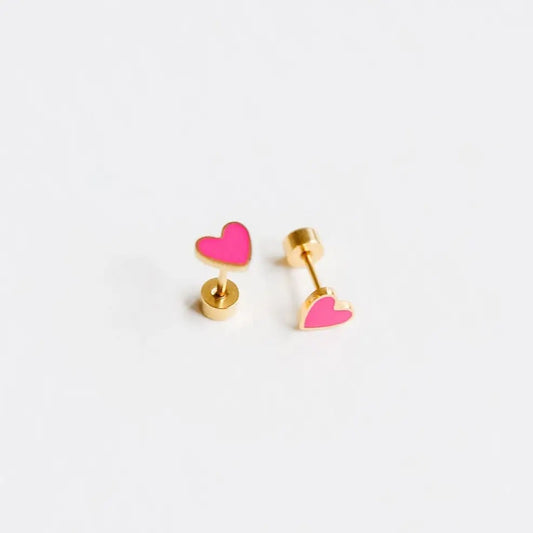 Pink Heart Earrings