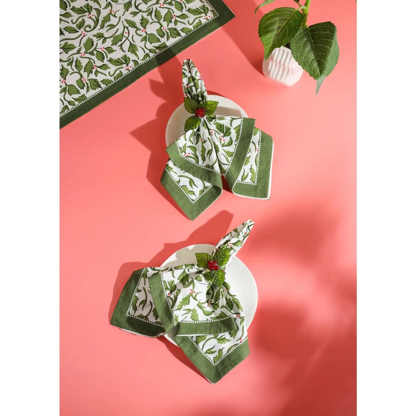 Evergreen Print Cotton Napkins