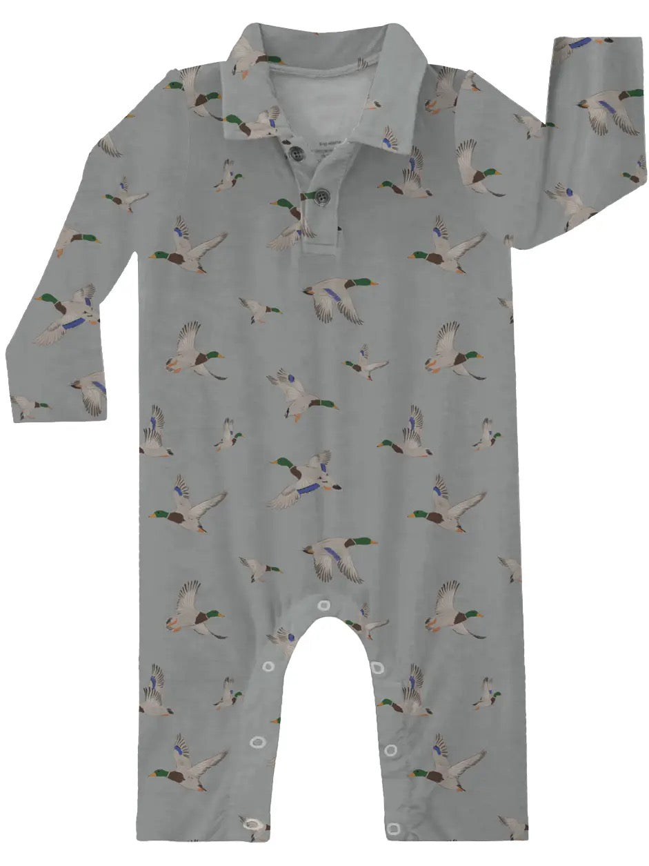 Mallards Long Sleeve Polo Romper