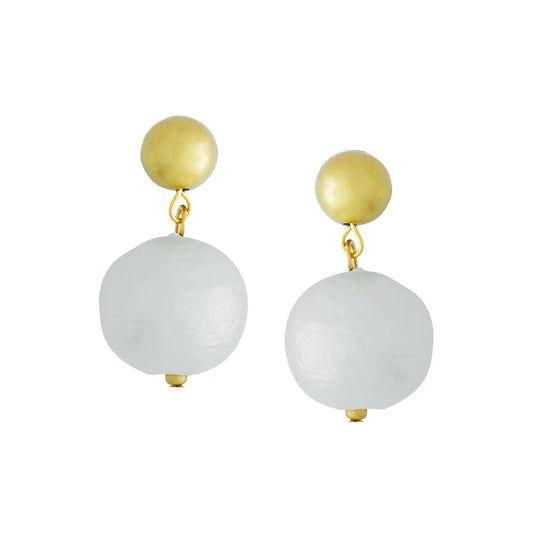 Cotton Pearl Margaret Drop Earrings