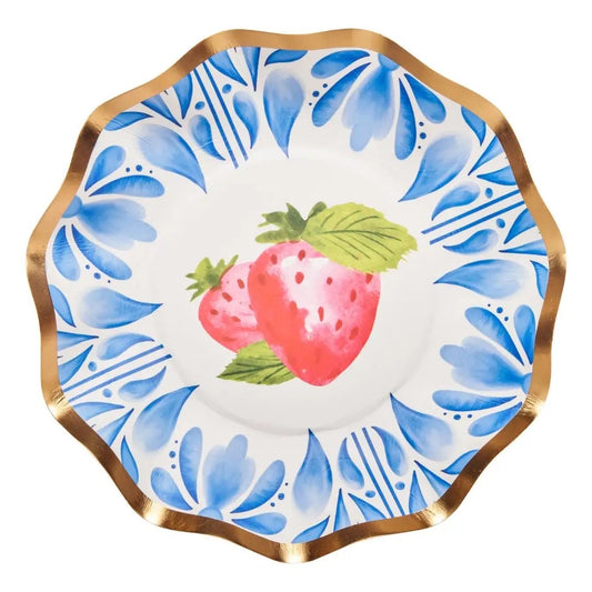Wavy Appetizer/Dessert Bowl Bleu Strawberries