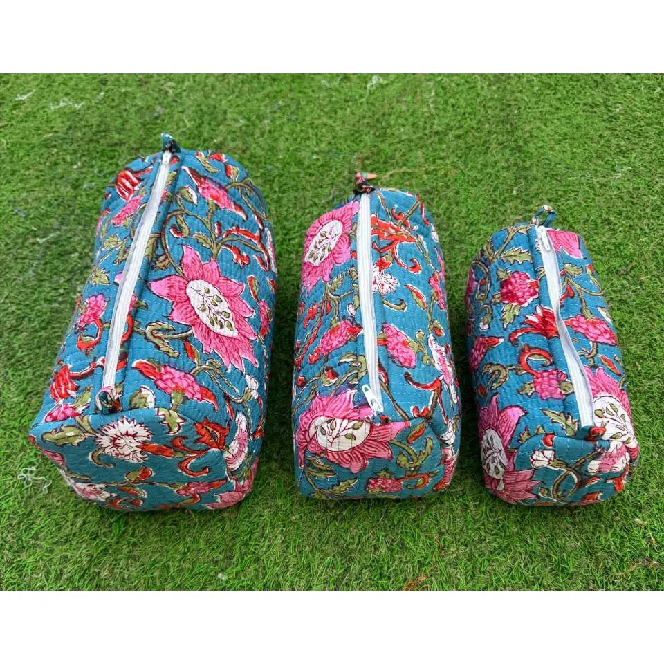 Floral Quilted Cosmetic Bags