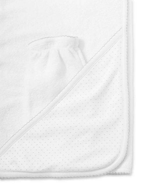 Hooded Bath Towel - Gray/White Dots