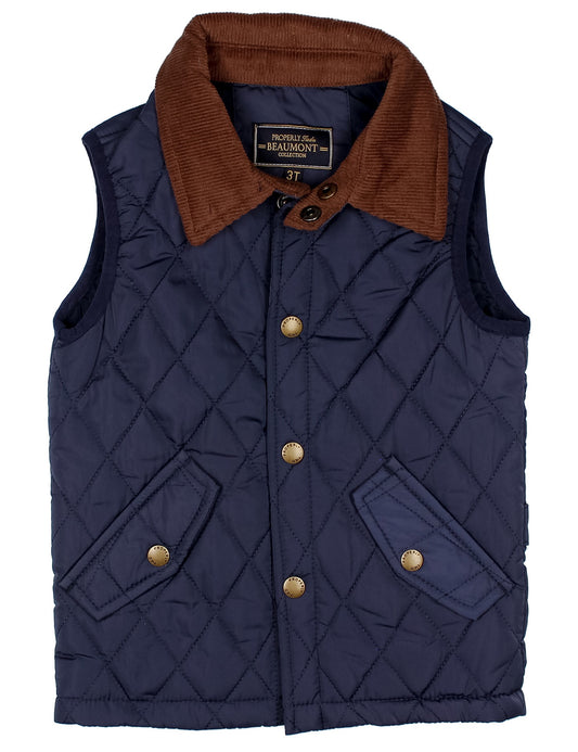 Boys Beaumont Vest - Navy