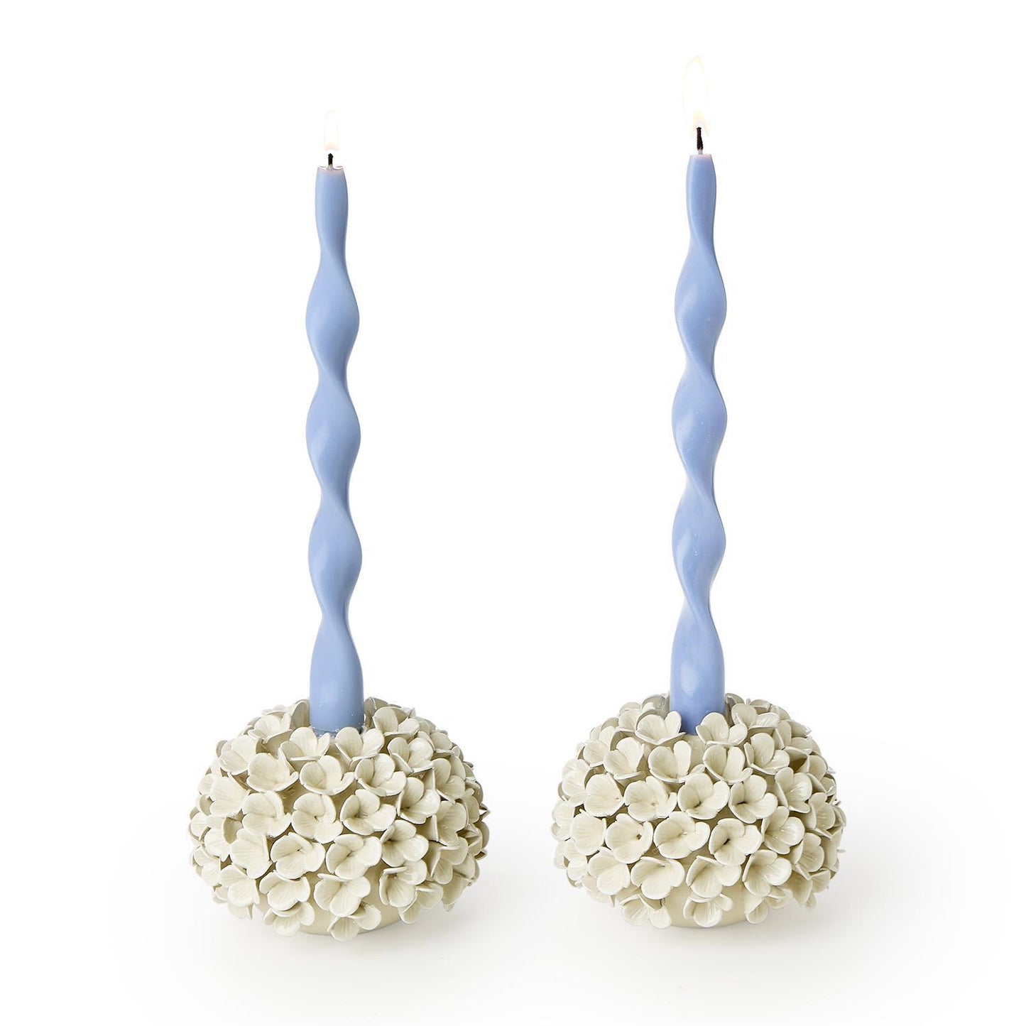 Hydrangea Candleholder - White