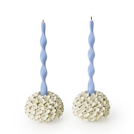 Hydrangea Candleholder - White