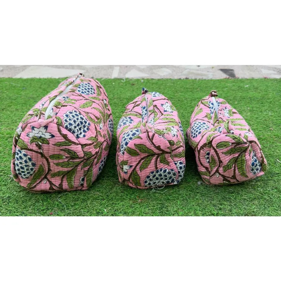 Floral Quilted Cosmetic Bags