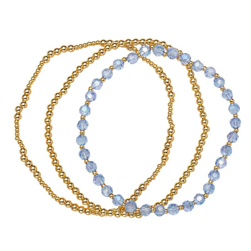 18K Gold Plated Turquoise Beaded Bracelet Set