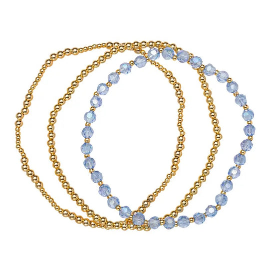 18K Gold Plated Turquoise Beaded Bracelet Set