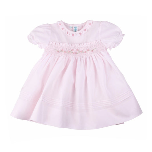 Rose Garden Smocked Dress - Pink