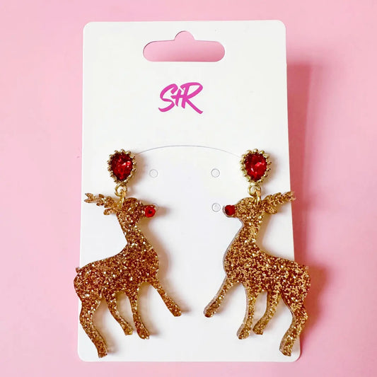 Rudolph Sparkle Acrylic Dangle