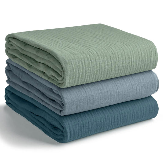Muslin Swaddle Blankets - Blue/Green