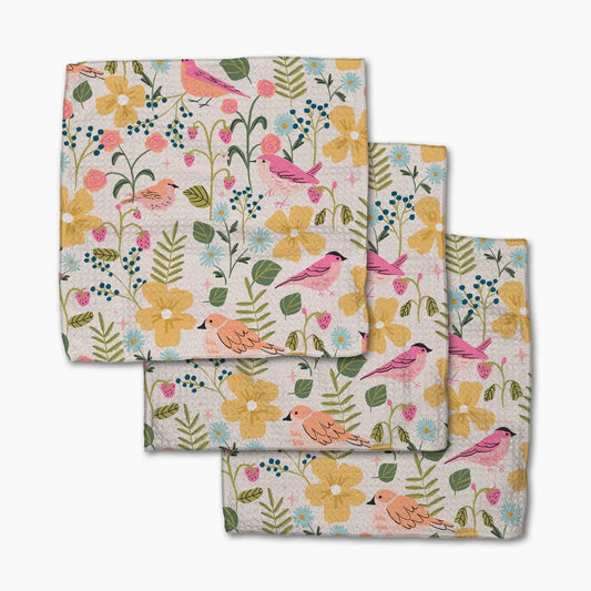 Summer Songbirds Dishcloth Set