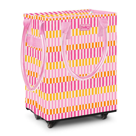 Mega Rolling Tote Bag - Sherbet Stripe