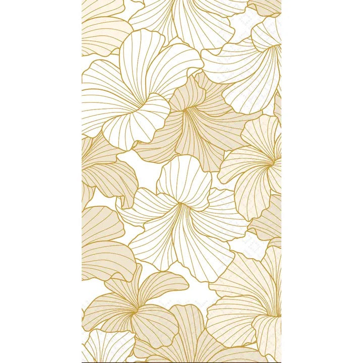White/Gold Hibiscus Guest Napkins