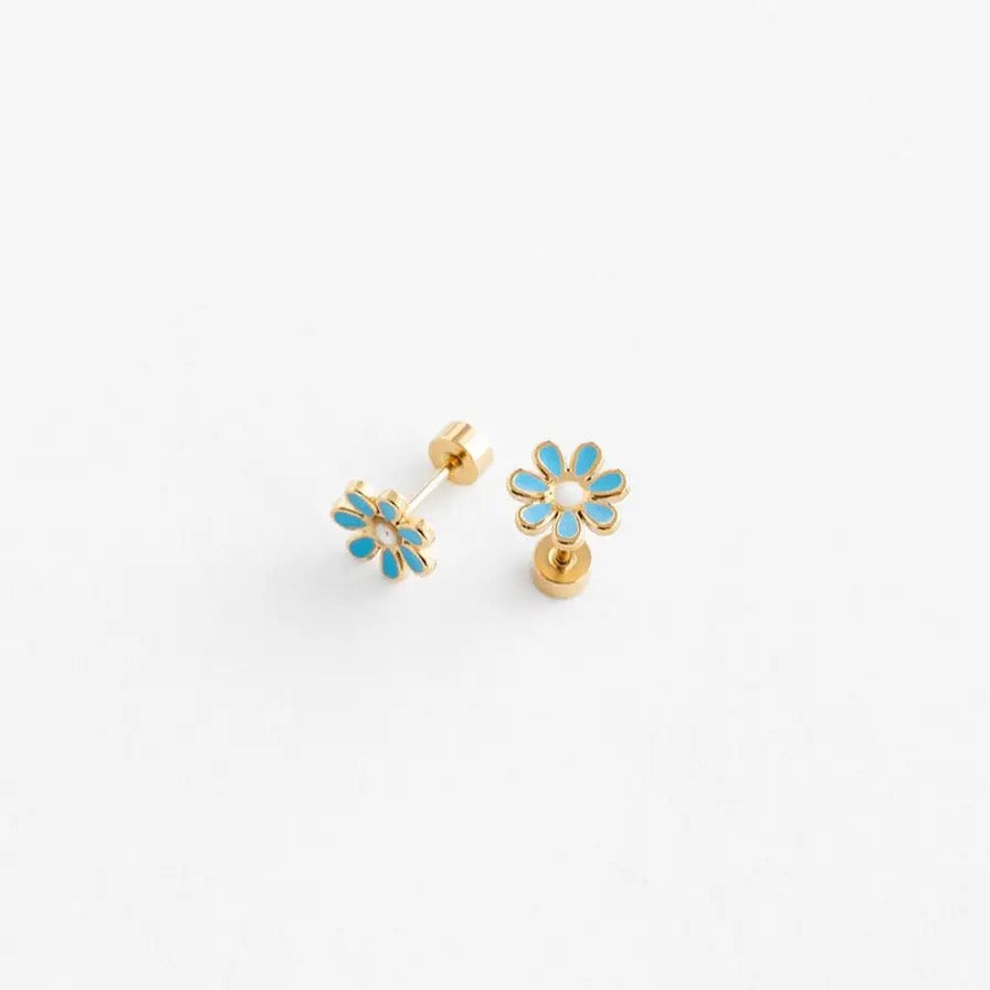 Blue Daisy Earrings