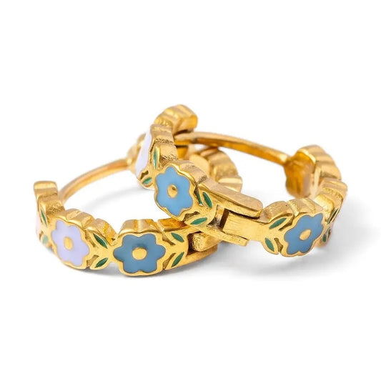 Flower Hoop Earrings