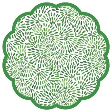 Emerald Maze Scalloped Paper Placemat
