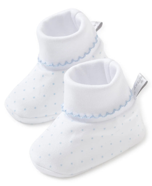Baby Booties - Blue/White Dots