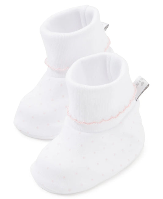 Baby Booties - Pink/White Dots