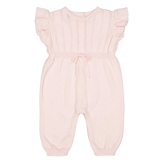 Flutter Sleeve Knit Longall - Pink
