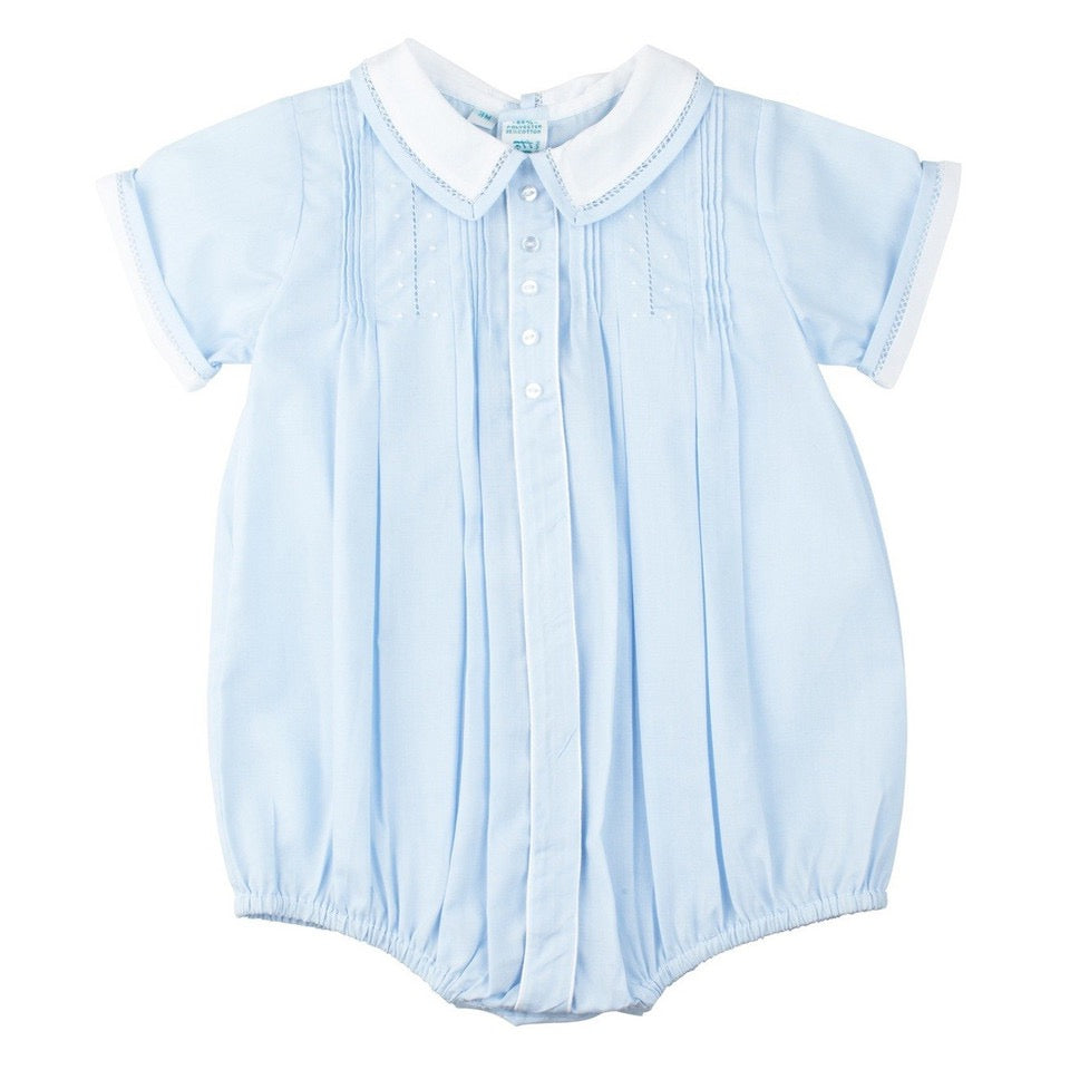 Button Front Dot Creeper - Blue