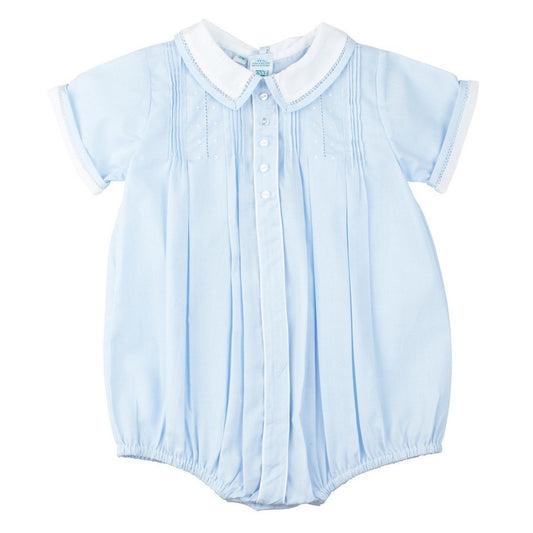 Button Front Dot Creeper - Blue