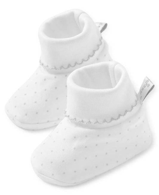 Baby Booties - Gray/White