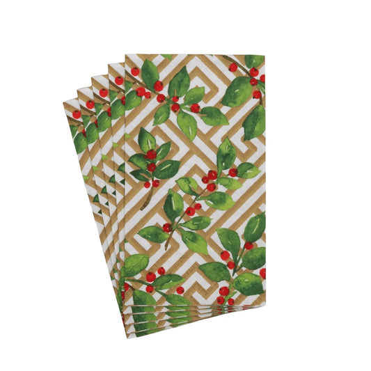 Holly And Fretwork Guest Towel Napkins