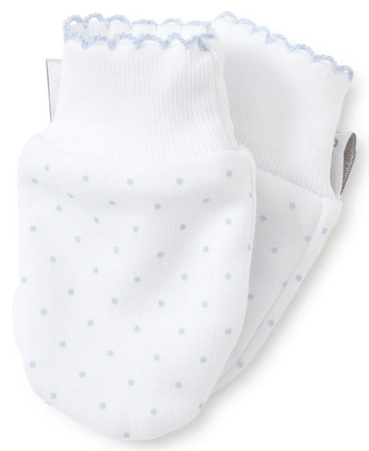 Baby Mitts - Blue/White Dots