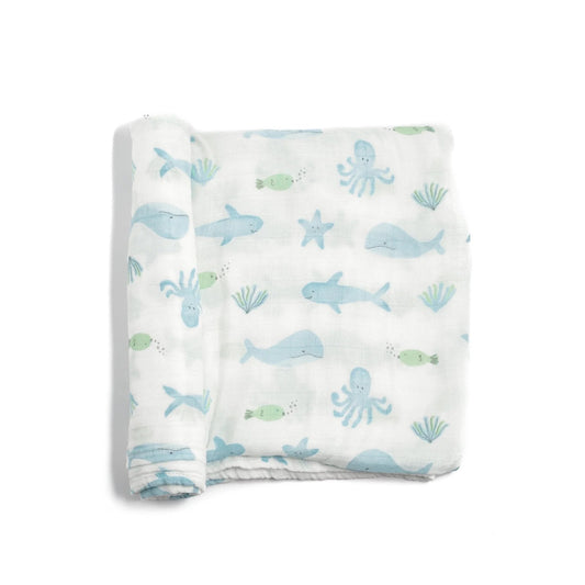 Bamboo Muslin Swaddle Blanket - Under The Sea