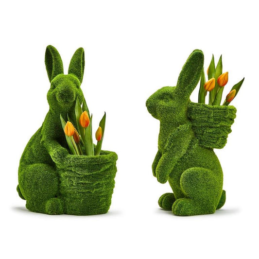 Faux Moss Bunny Planter