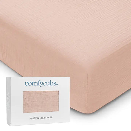 Muslin Crib Sheet - Blush