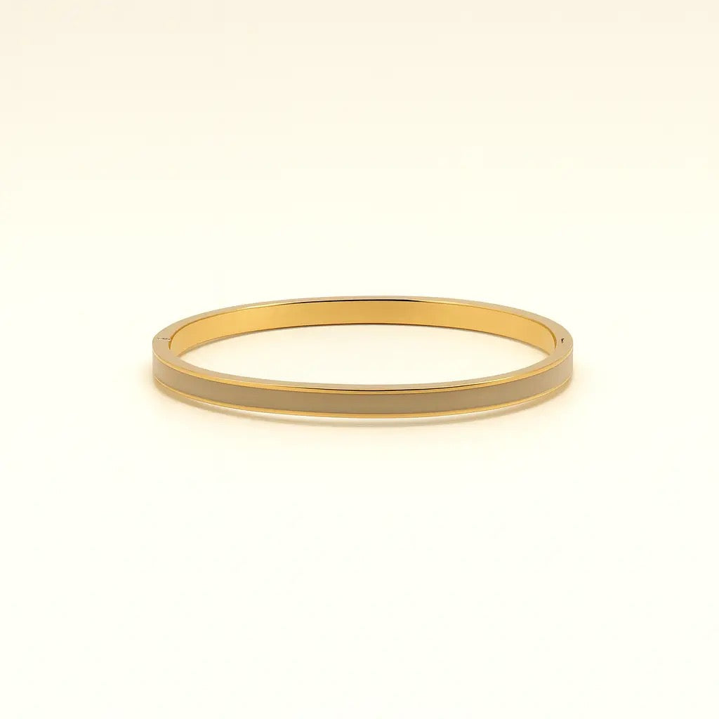 Enamel Bangle Bracelets - Tan