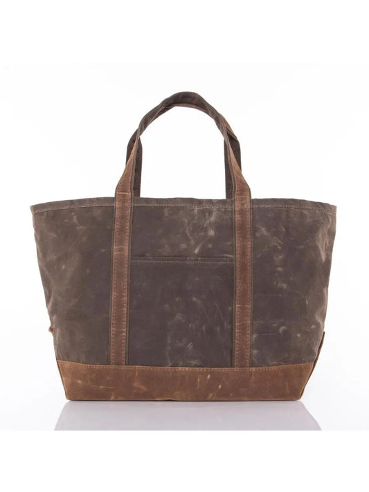 Waxed Large Classic Tote - Olive