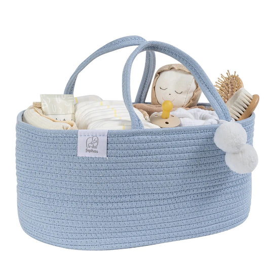 Rope Diaper Caddy - Blue