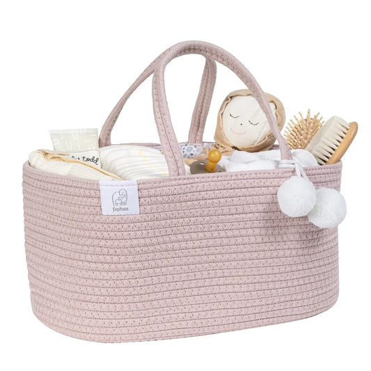 Rope Diaper Caddy- Pink