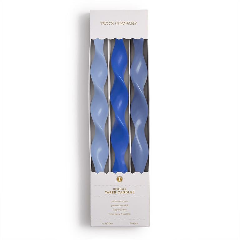 Twist Taper Candles - Blue