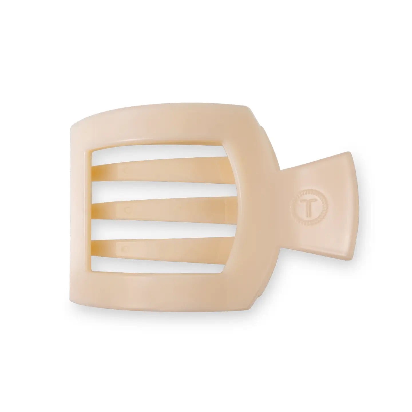 Square Flat Hair Clip - Almond Beige