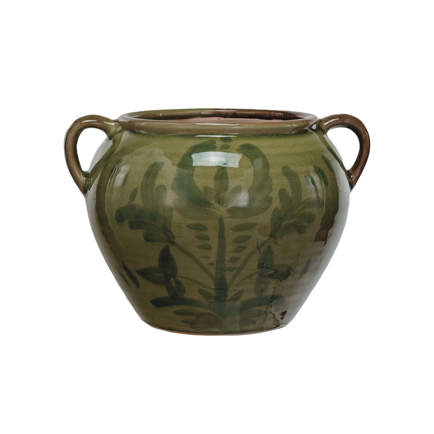 Hand-Painted Terra-cotta Urn