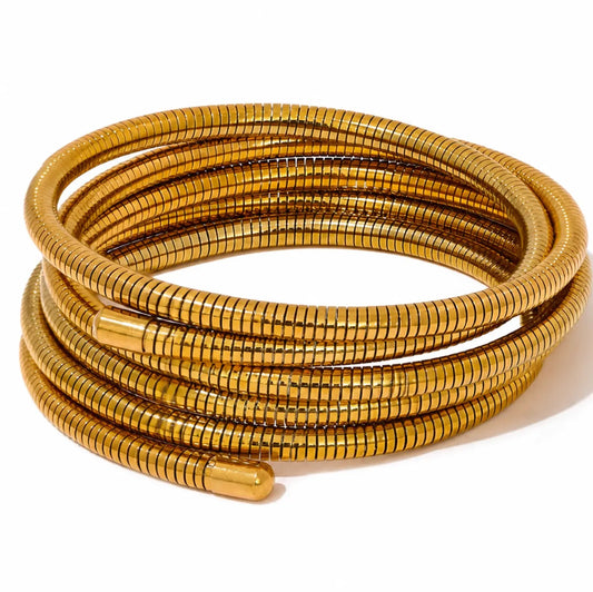 Coiled Snake Chain Wrap Bracelet